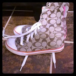 Coach Brown and Pink Converse Sneakers